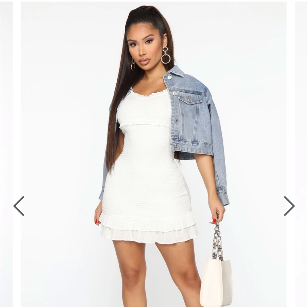Spaghetti String Off White Sun Mini Sun Dress